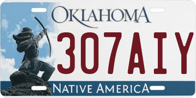 OK license plate 307AIY