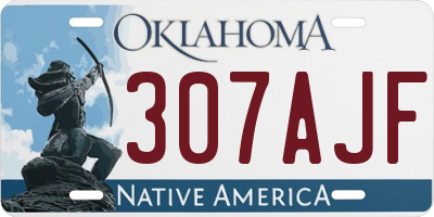 OK license plate 307AJF