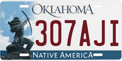 OK license plate 307AJI