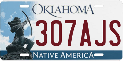OK license plate 307AJS