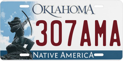 OK license plate 307AMA