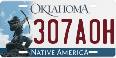 OK license plate 307AOH
