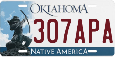 OK license plate 307APA