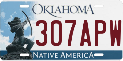 OK license plate 307APW