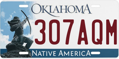 OK license plate 307AQM