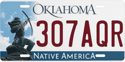 OK license plate 307AQR