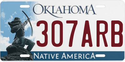 OK license plate 307ARB