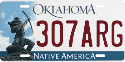 OK license plate 307ARG