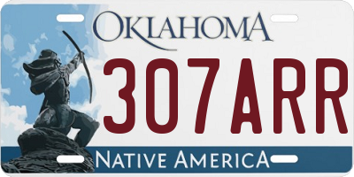 OK license plate 307ARR
