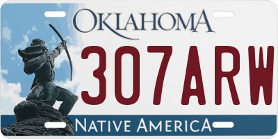 OK license plate 307ARW