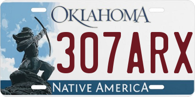 OK license plate 307ARX