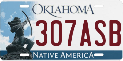 OK license plate 307ASB