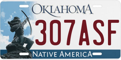 OK license plate 307ASF
