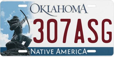 OK license plate 307ASG