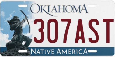 OK license plate 307AST