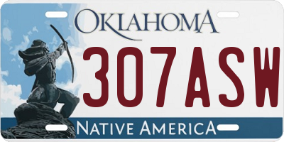 OK license plate 307ASW