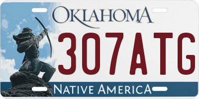 OK license plate 307ATG