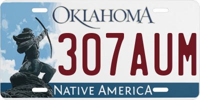 OK license plate 307AUM
