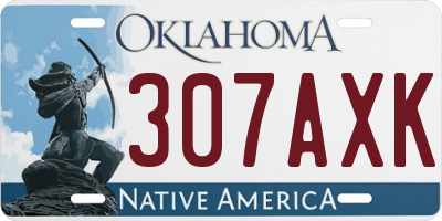 OK license plate 307AXK