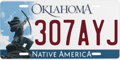 OK license plate 307AYJ