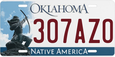 OK license plate 307AZO