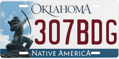 OK license plate 307BDG