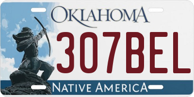 OK license plate 307BEL