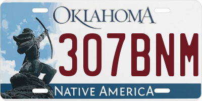 OK license plate 307BNM