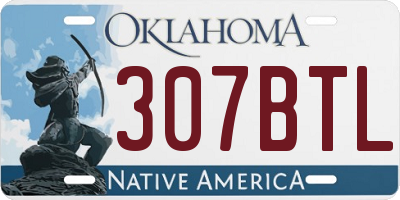 OK license plate 307BTL