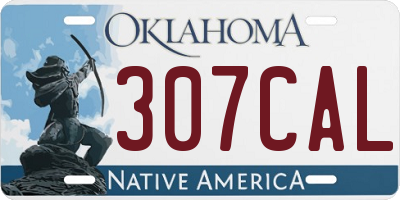 OK license plate 307CAL