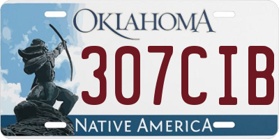 OK license plate 307CIB
