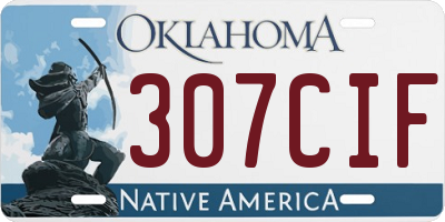 OK license plate 307CIF