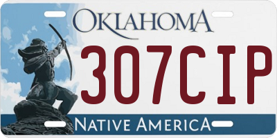 OK license plate 307CIP
