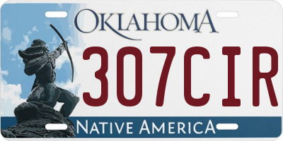 OK license plate 307CIR