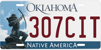 OK license plate 307CIT