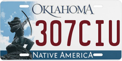 OK license plate 307CIU