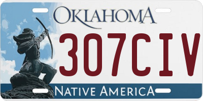 OK license plate 307CIV