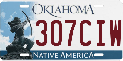 OK license plate 307CIW