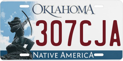 OK license plate 307CJA