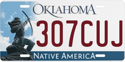 OK license plate 307CUJ