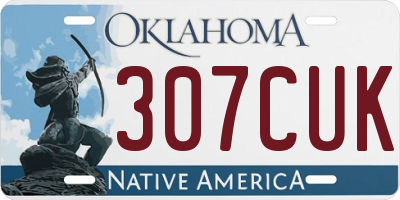 OK license plate 307CUK