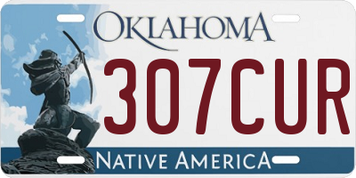 OK license plate 307CUR