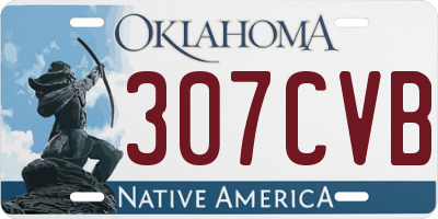 OK license plate 307CVB