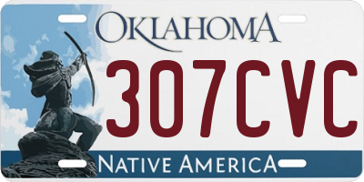 OK license plate 307CVC