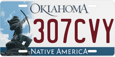 OK license plate 307CVY