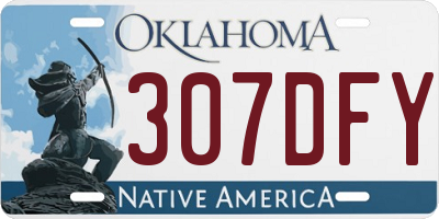 OK license plate 307DFY
