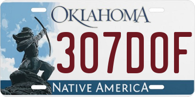 OK license plate 307DOF