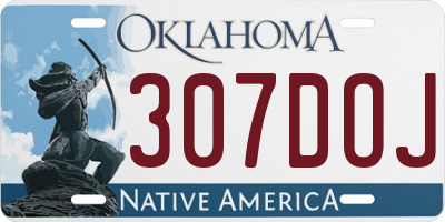 OK license plate 307DOJ