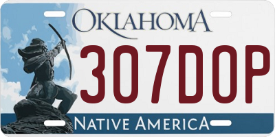 OK license plate 307DOP