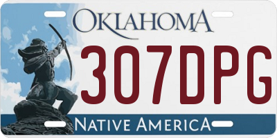 OK license plate 307DPG